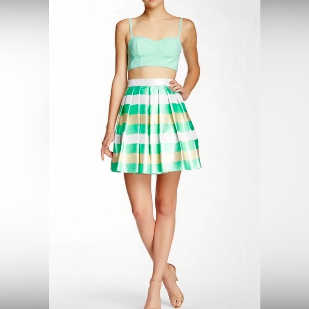 NWT From Aqua Mint Green Bustier W/Matching Skirt SZ-6